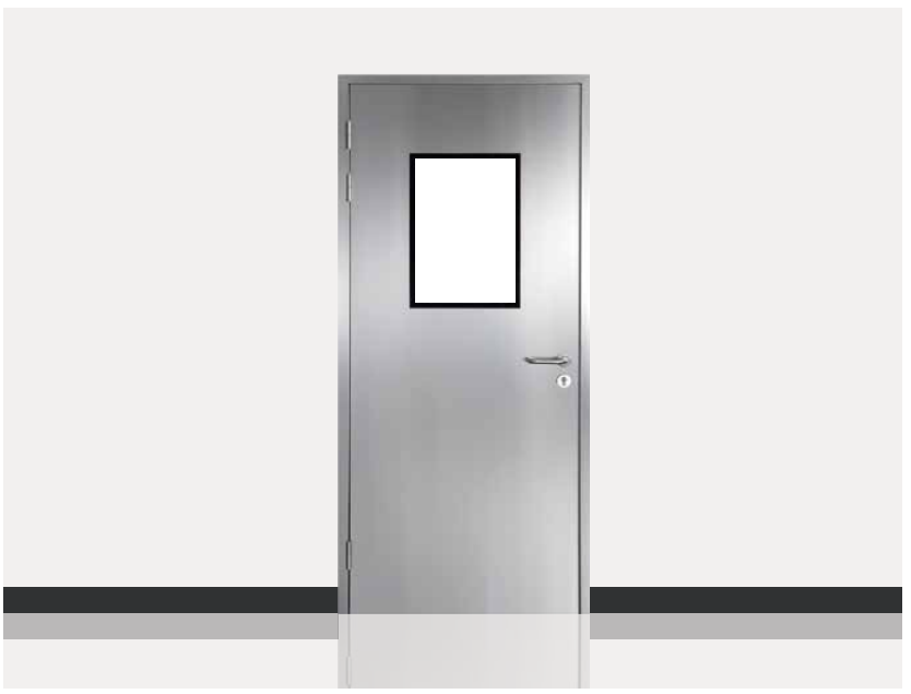 Stainless steel clean door